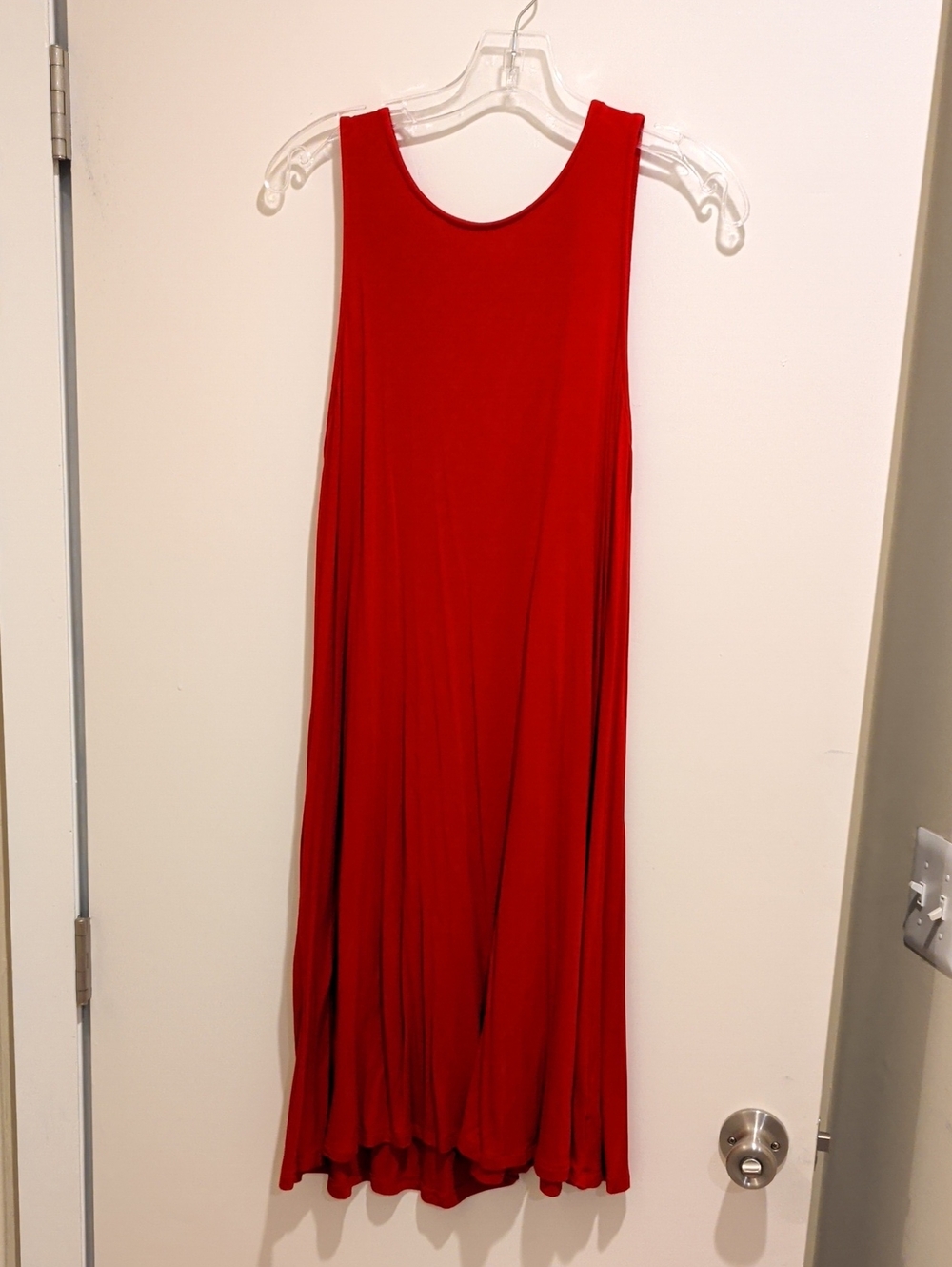 Old Navy Red Sleeveless Maxi Swing Dress
